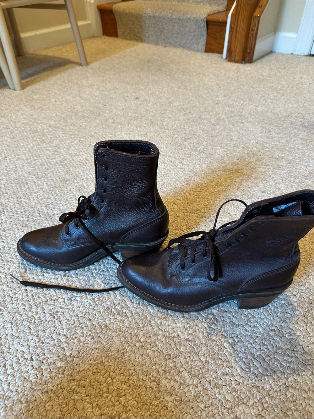 White’s Lady Packer Women's Dark Brown Leather Lace-Up Ankle Booties